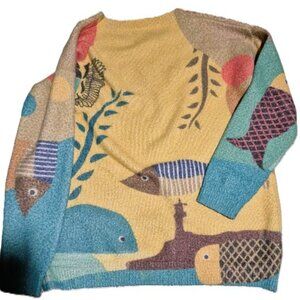 Artistic Fish Pattern Women's Sweater